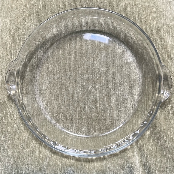 Pyrex Pie Plate #229 Clear Glass Deep Dish 24 cm 9.5” Scalloped Fluted Edge USA - Picture 1 of 9